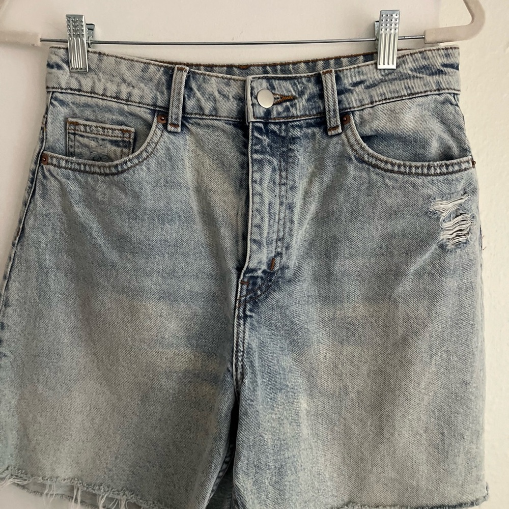 H&M Denim High-Waisted Distressed Shorts